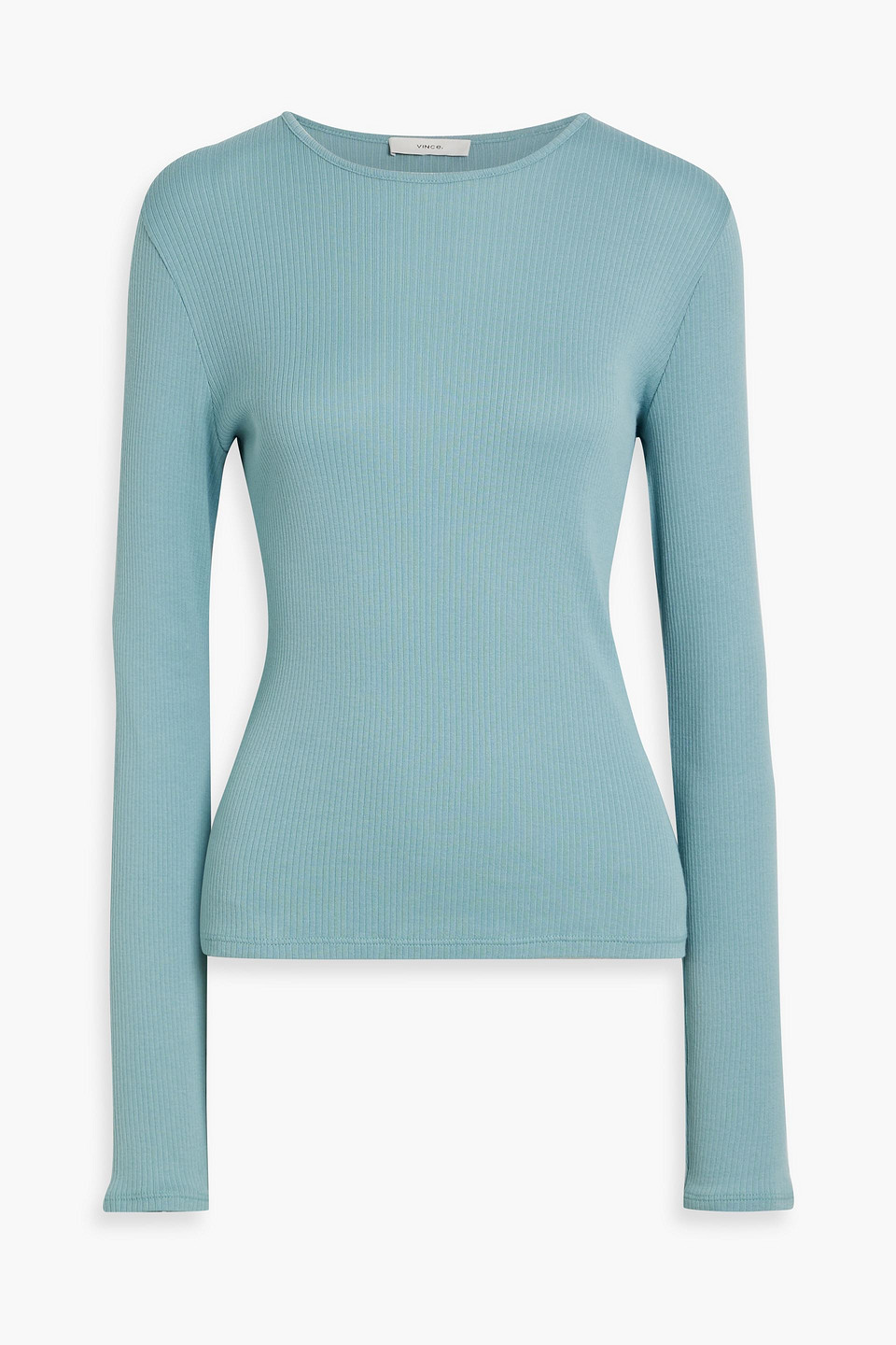 Vince Ribbed Pima Cotton-jersey Top