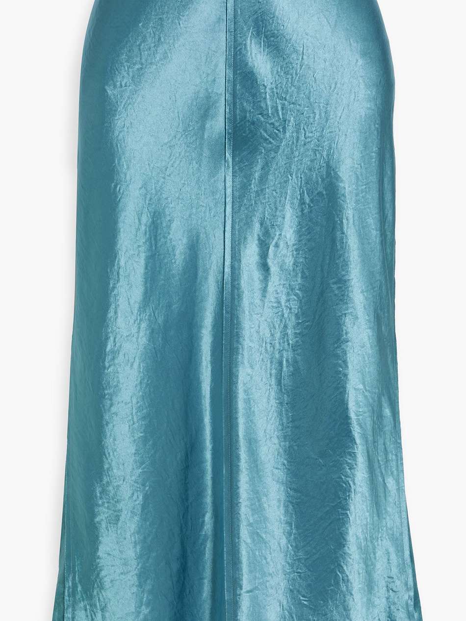 crinkled-satin midi skirt