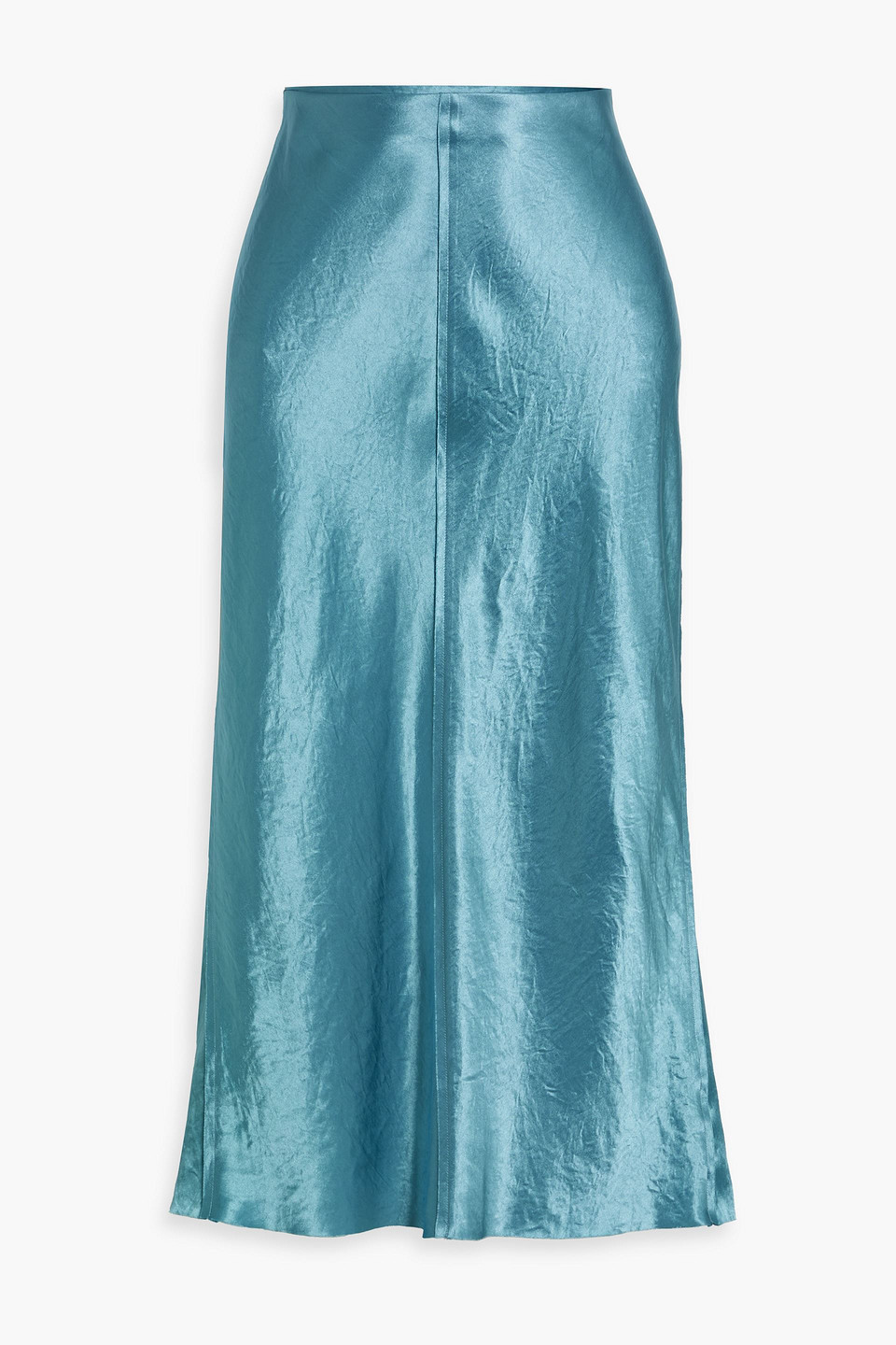 Vince Crinkled-satin Midi Skirt