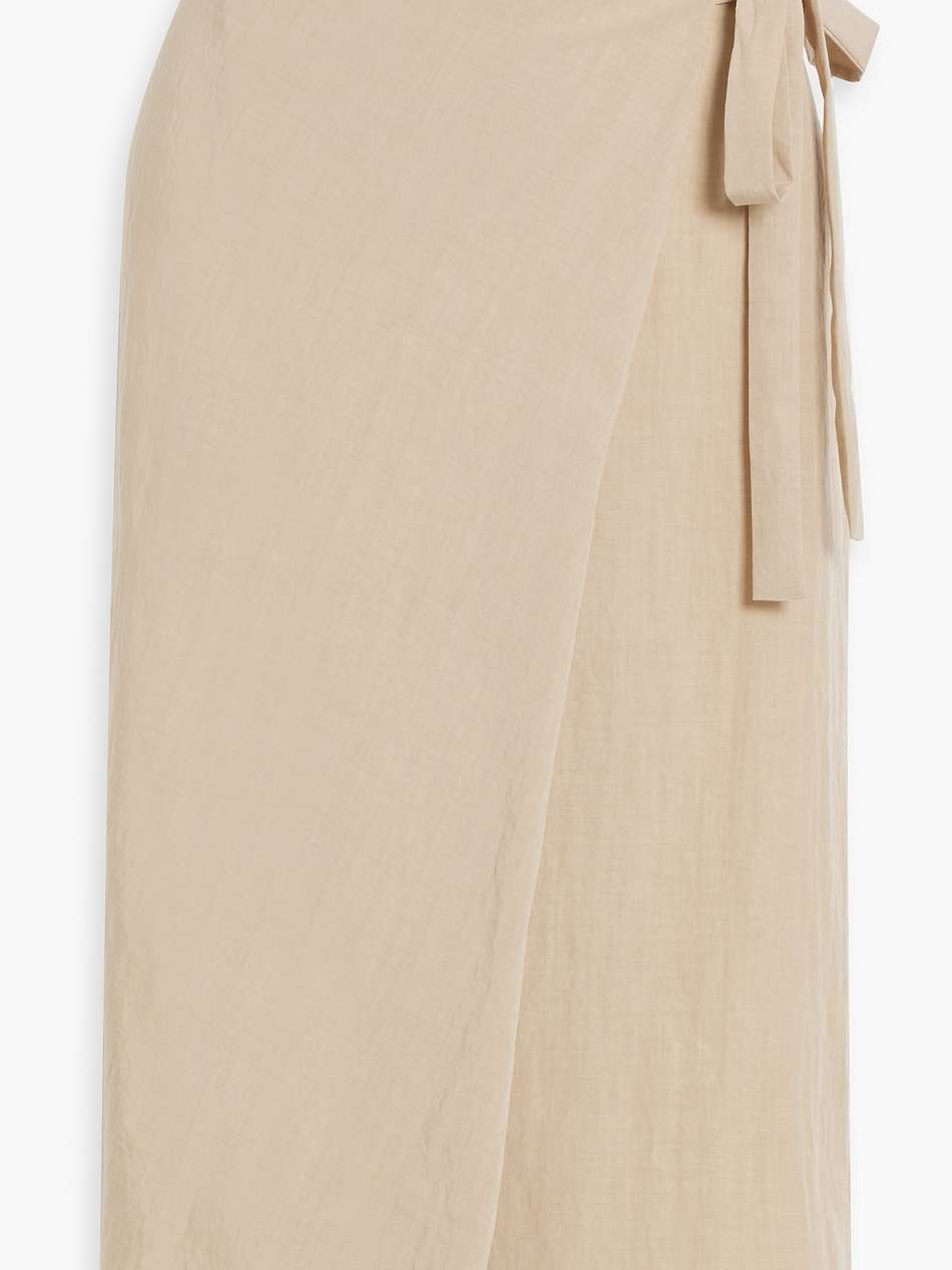 wrap-effect tencel™ lyocell-blend midi skirt