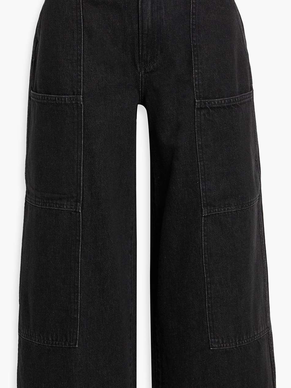 cropped high-rise cargo jeans