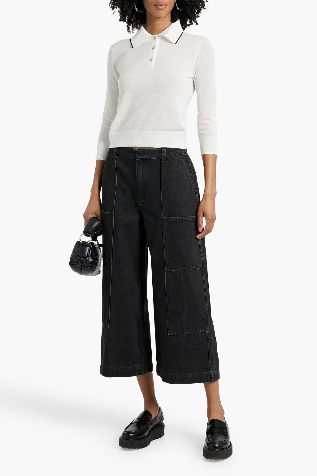 VINCE. Cropped high-rise cargo jeans