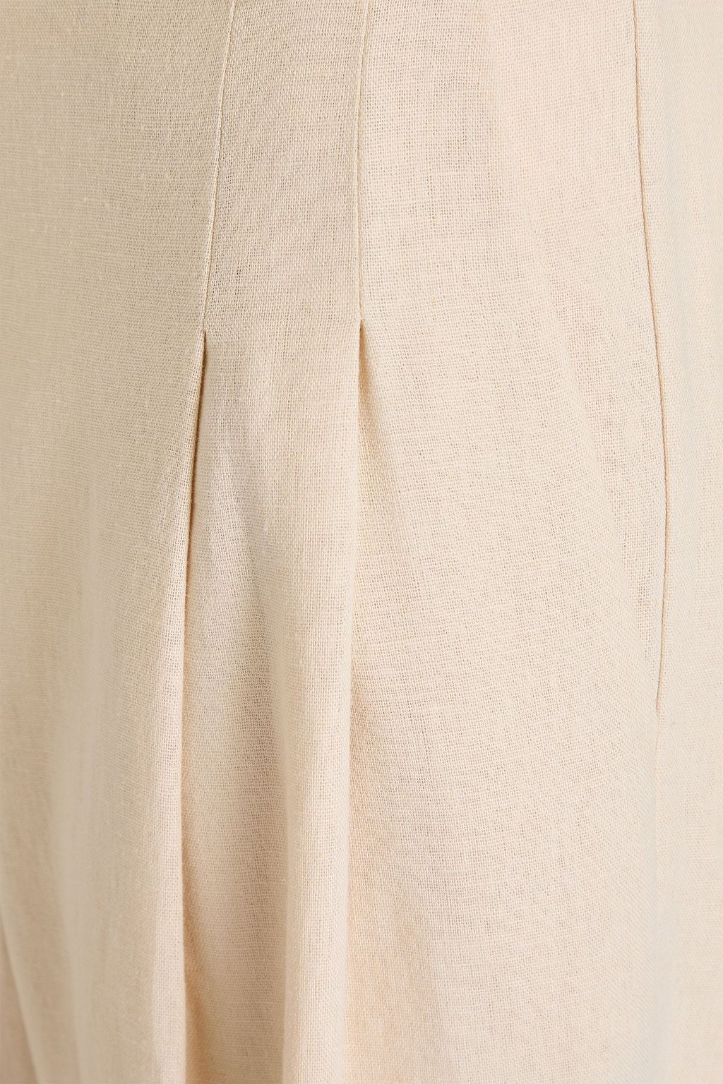 BY MALENE BIRGER بنطال "سيمباريا" من قماش رقيق مصنوع من مزيج الكتّان بقصة أرجل واسعة ومزين بكسرات