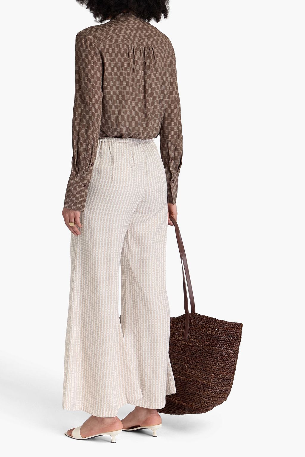 BY MALENE BIRGER بنطلون "لوسي" بقصّة فلير من التويل المطبوع