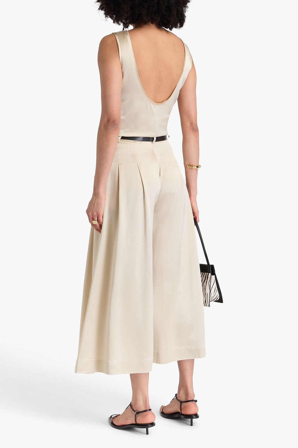 BY MALENE BIRGER بنطلون "ديوريت" بأرجل واسعة من الساتان بكسرات