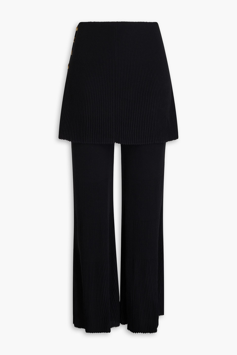 BY MALENE BIRGER BOLONE LAYERED COTTON-BLEND JERSEY FLARED PANTS