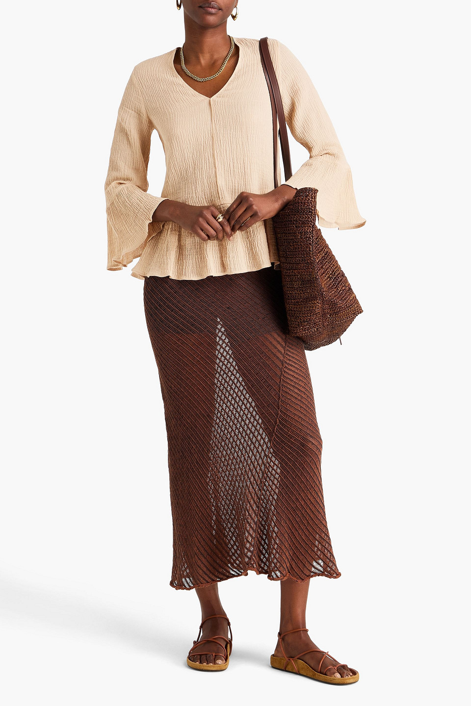 BY MALENE BIRGER OPHELIES RAMIE AND COTTON-BLEND GAUZE BLOUSE