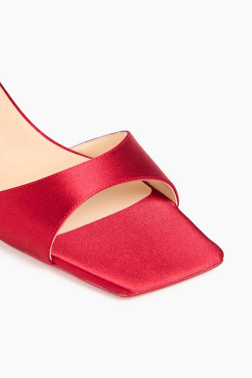 MAGDA BUTRYM FLORAL-APPLIQUÉD SATIN MULES