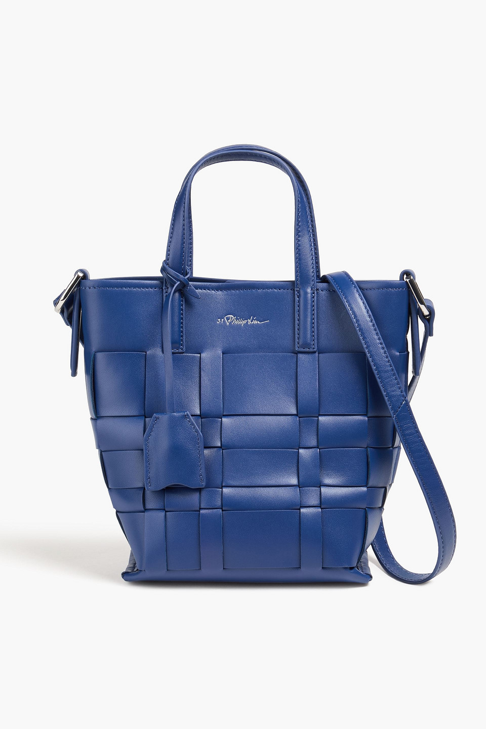 3.1 Phillip Lim Odita Mini Woven Leather Bucket Bag In Indigo