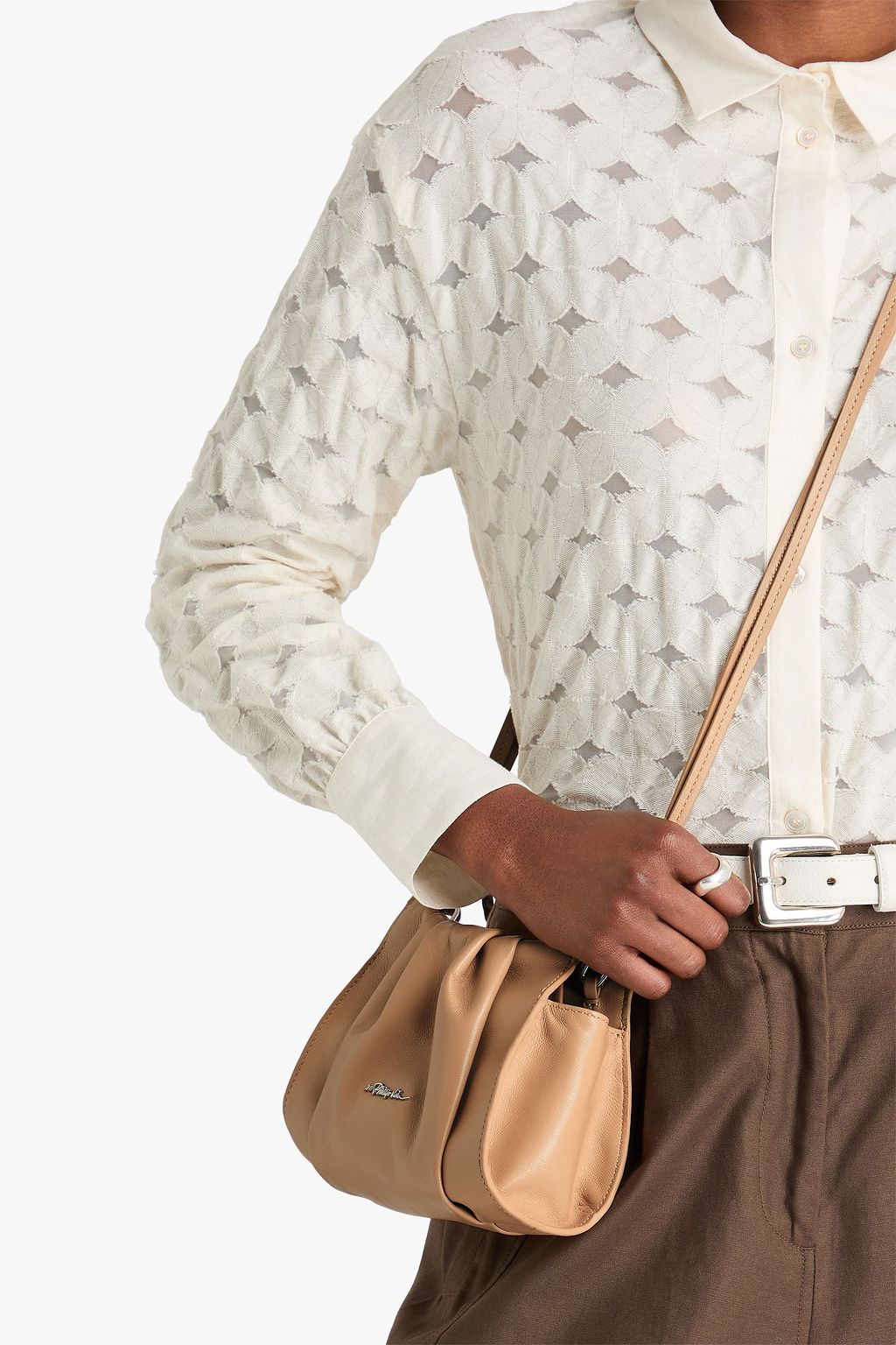 3.1 PHILLIP LIM حقيبة كروس بودي "بولوسوم" صغيرة من الجلد