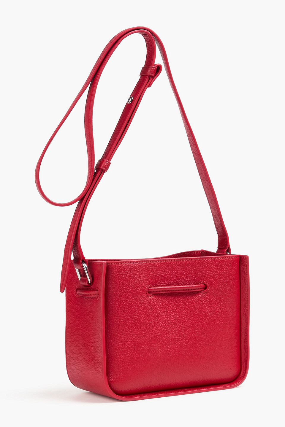 Shop 3.1 Phillip Lim Soleil Mini Pebbled-leather Bucket Bag In Red