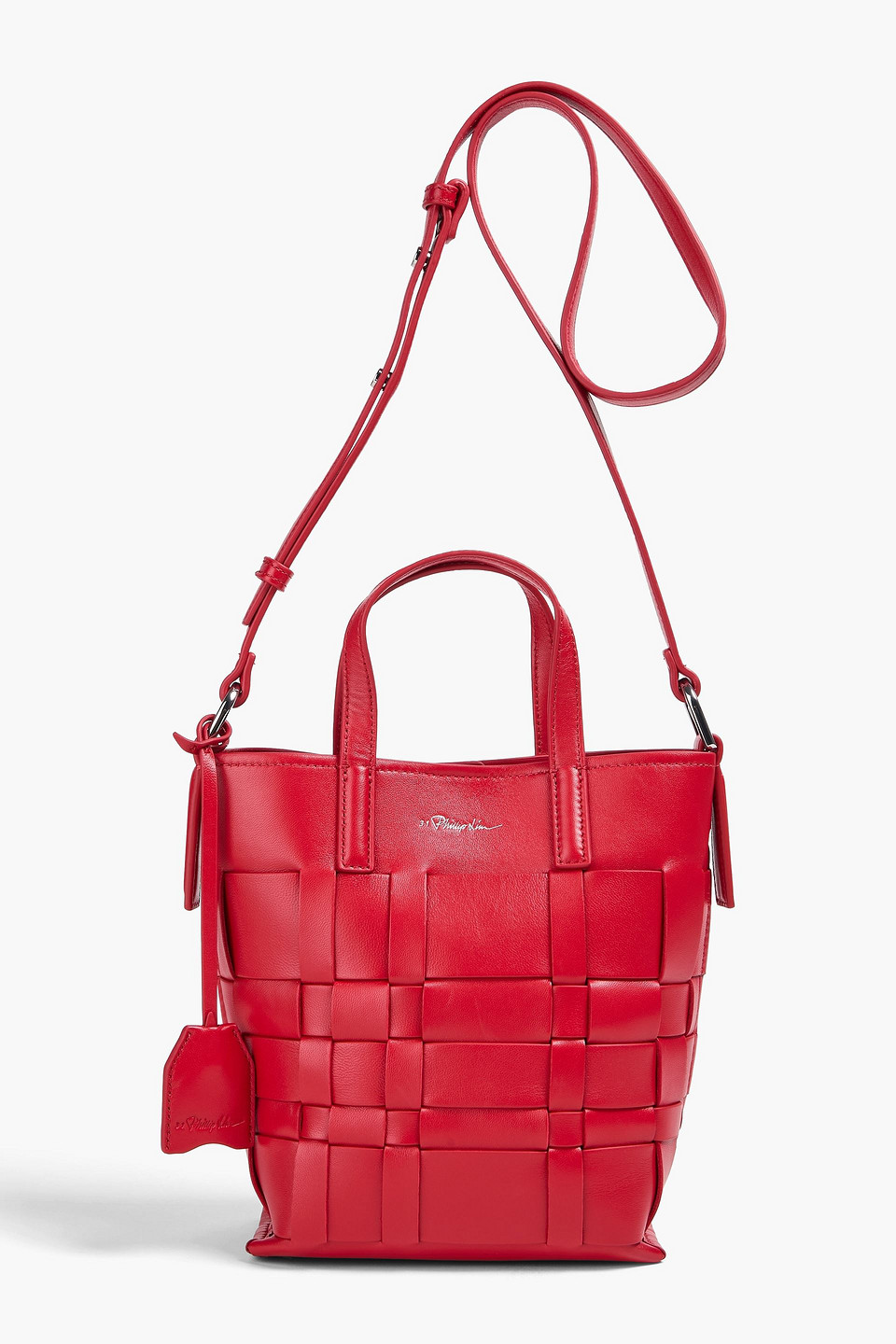 3.1 Phillip Lim Odita Woven Leather Bucket Bag In Red