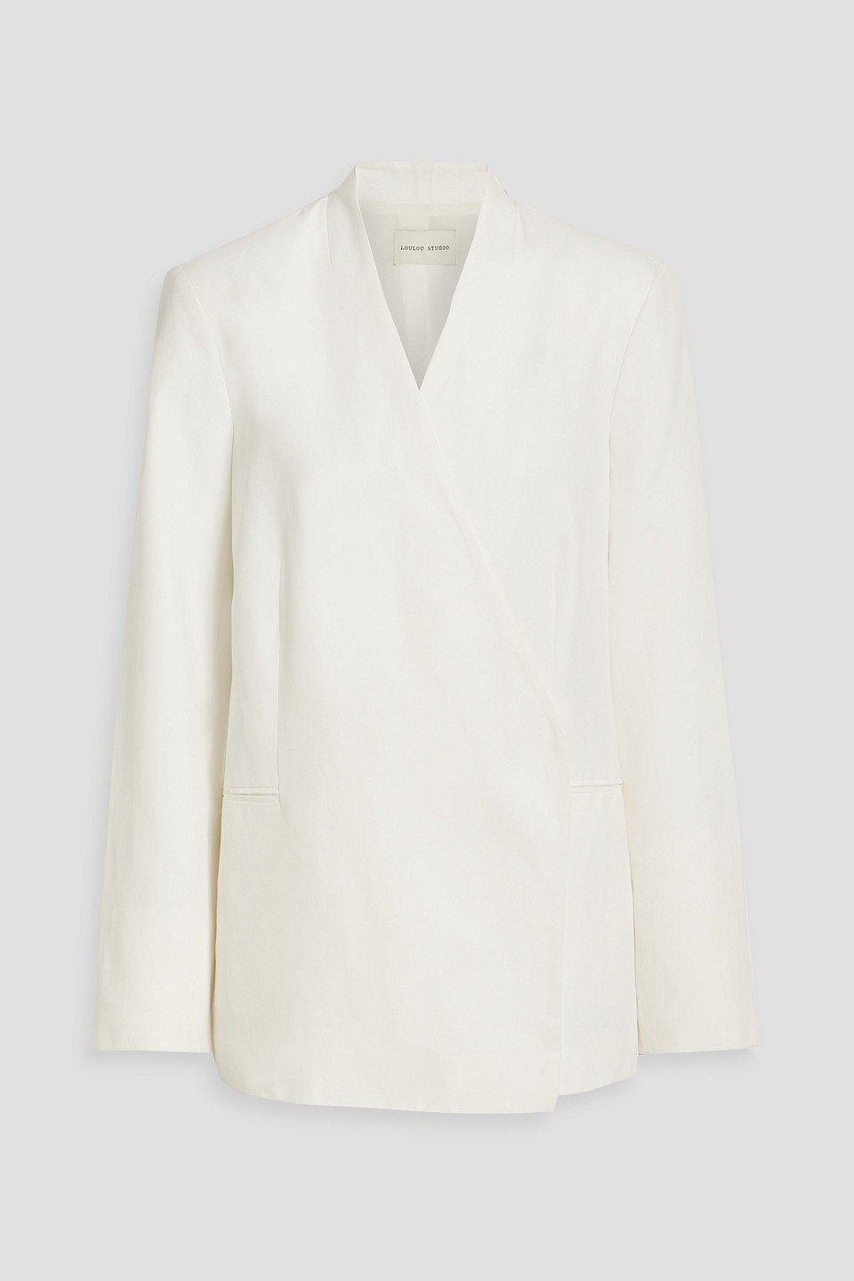 Loulou Studio Sandyato Double-breasted Twill Blazer In Ivory