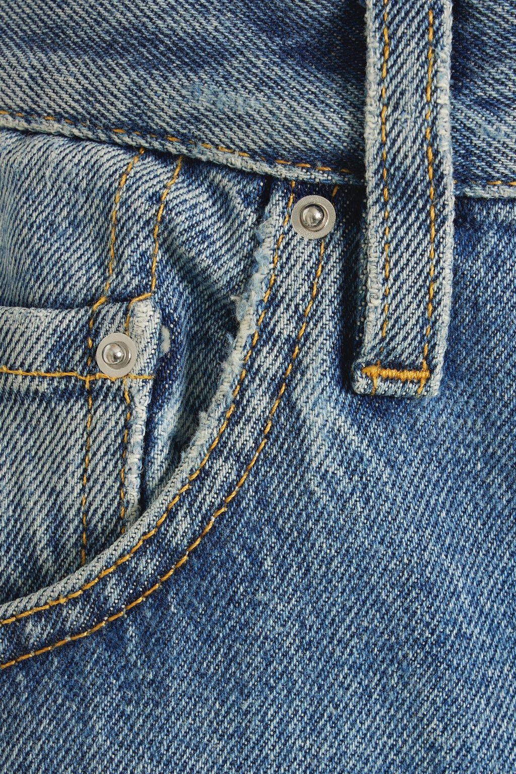 TOTEME Frayed high-rise straight-leg jeans