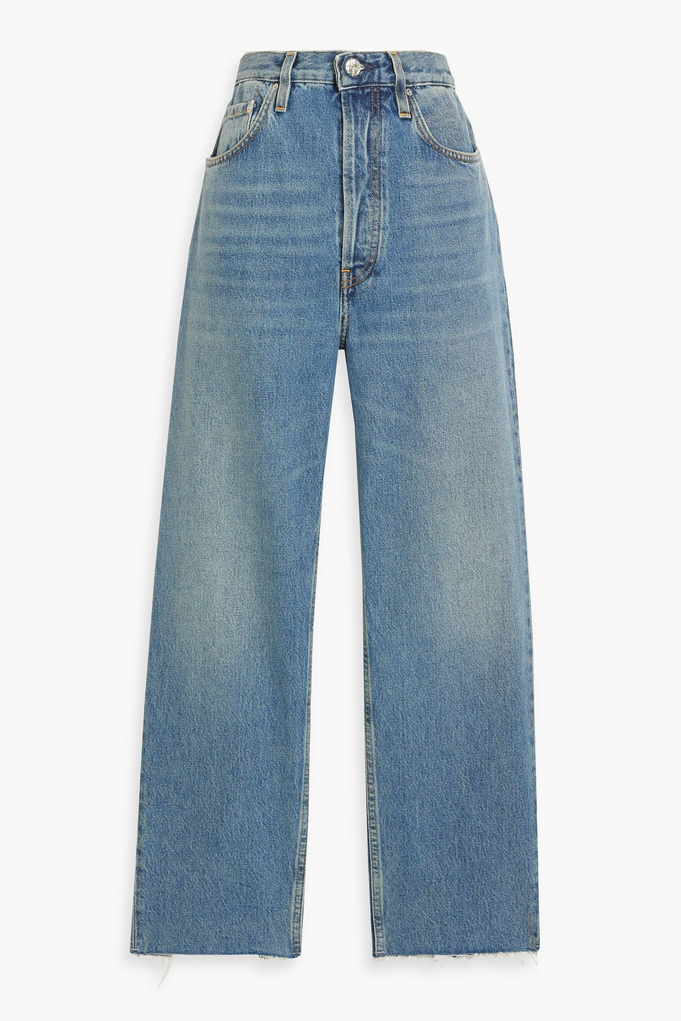 Totême Frayed high-rise straight-leg jeans