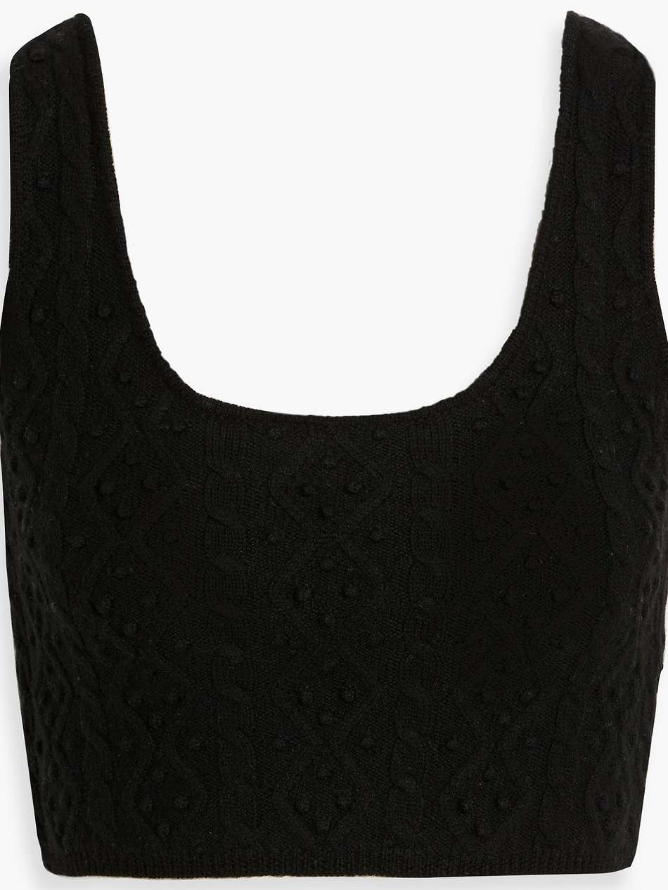 iris cropped cable-knit wool and cashmere-blend tank