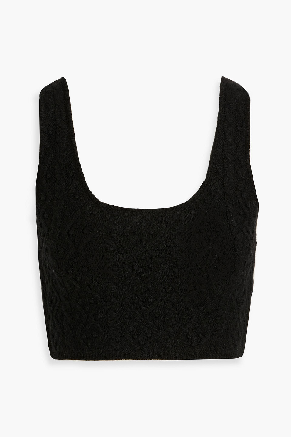 Iris cropped cable-knit wool and cashmere-blend tank