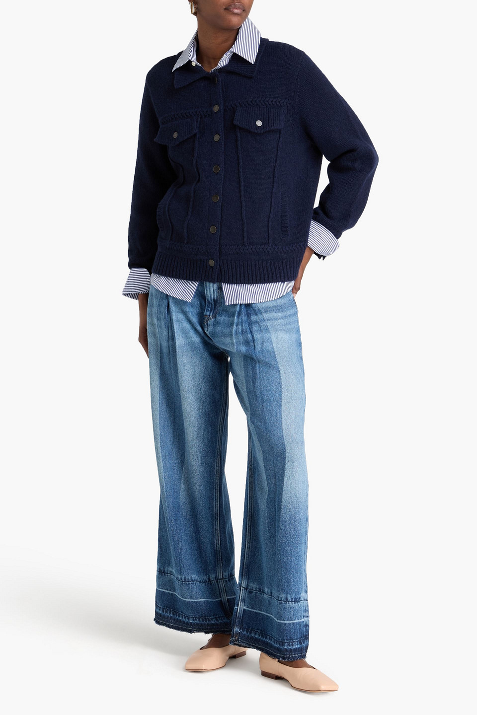  Guest In Residence - Jean Cashmere And Wool-blend Jacket - Blue - M 