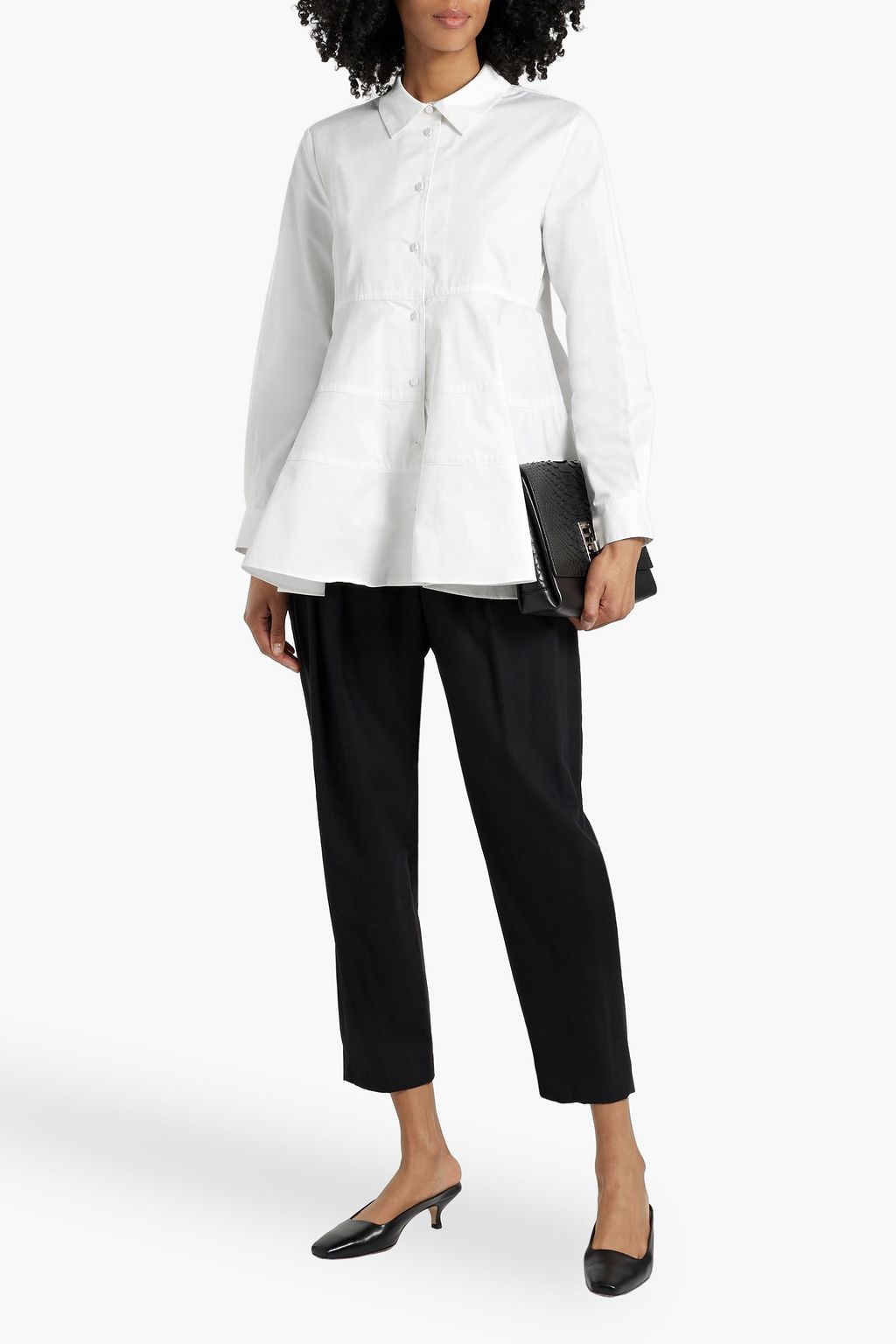 CO Fluted cotton-poplin shirt