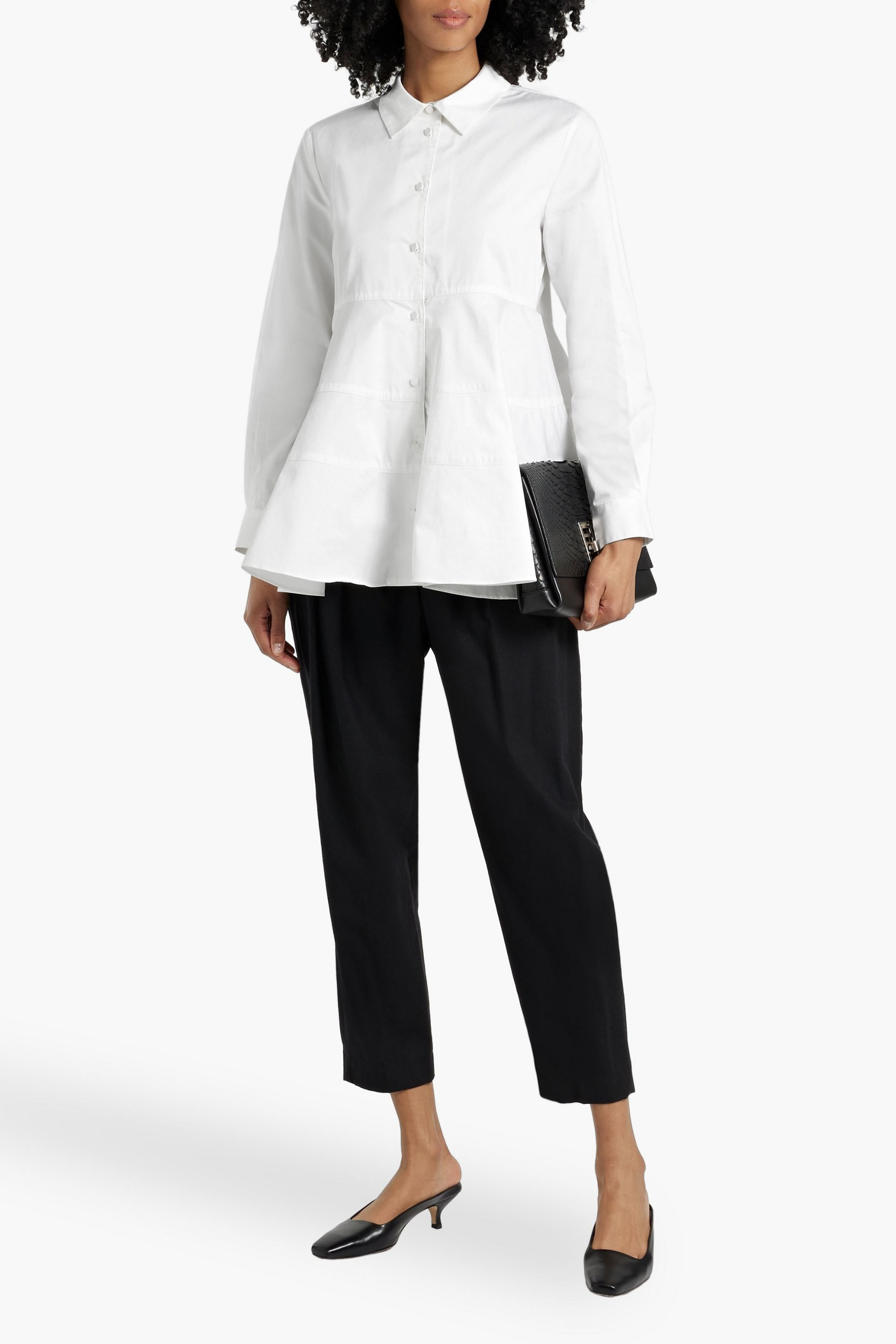 CO Fluted cotton-poplin shirt