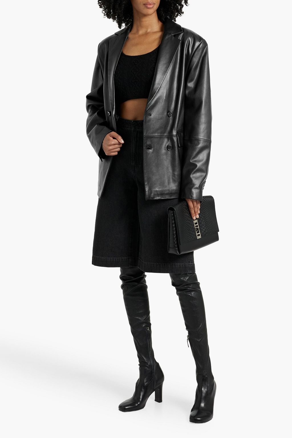 LOULOU STUDIO Davao double-breasted leather blazer