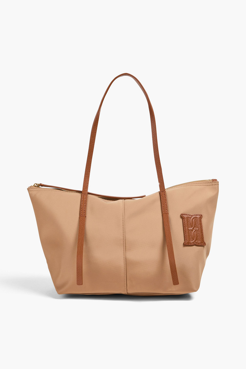 By Malene Birger Nabella Leather-trimmed Shell Tote In Neutral