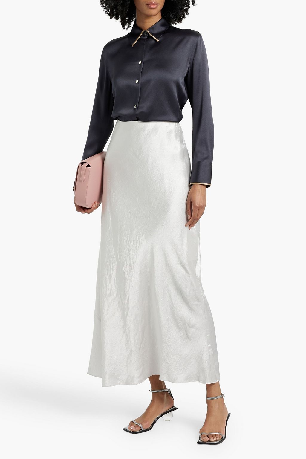 VINCE. Silk-satin shirt