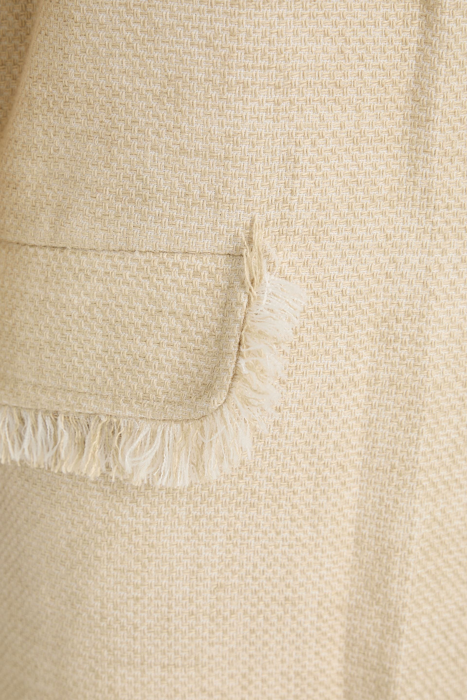 BY MALENE BIRGER DELANY FRINGED LINEN-BLEND JACQUARD MIDI DRESS