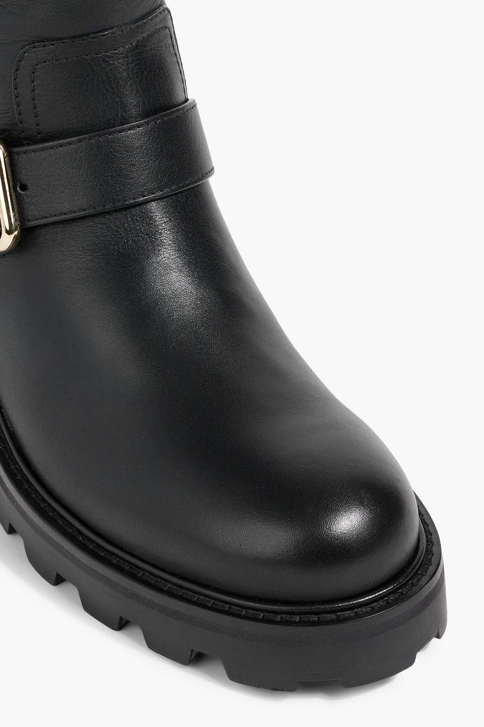 Jimmy Choo Biker Ii Leather Combat Boots In Black