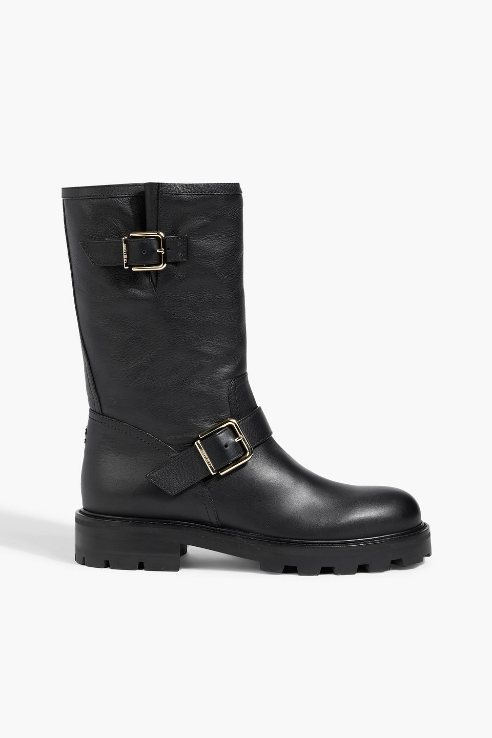 Jimmy Choo Biker Ii Leather Combat Boots In Black