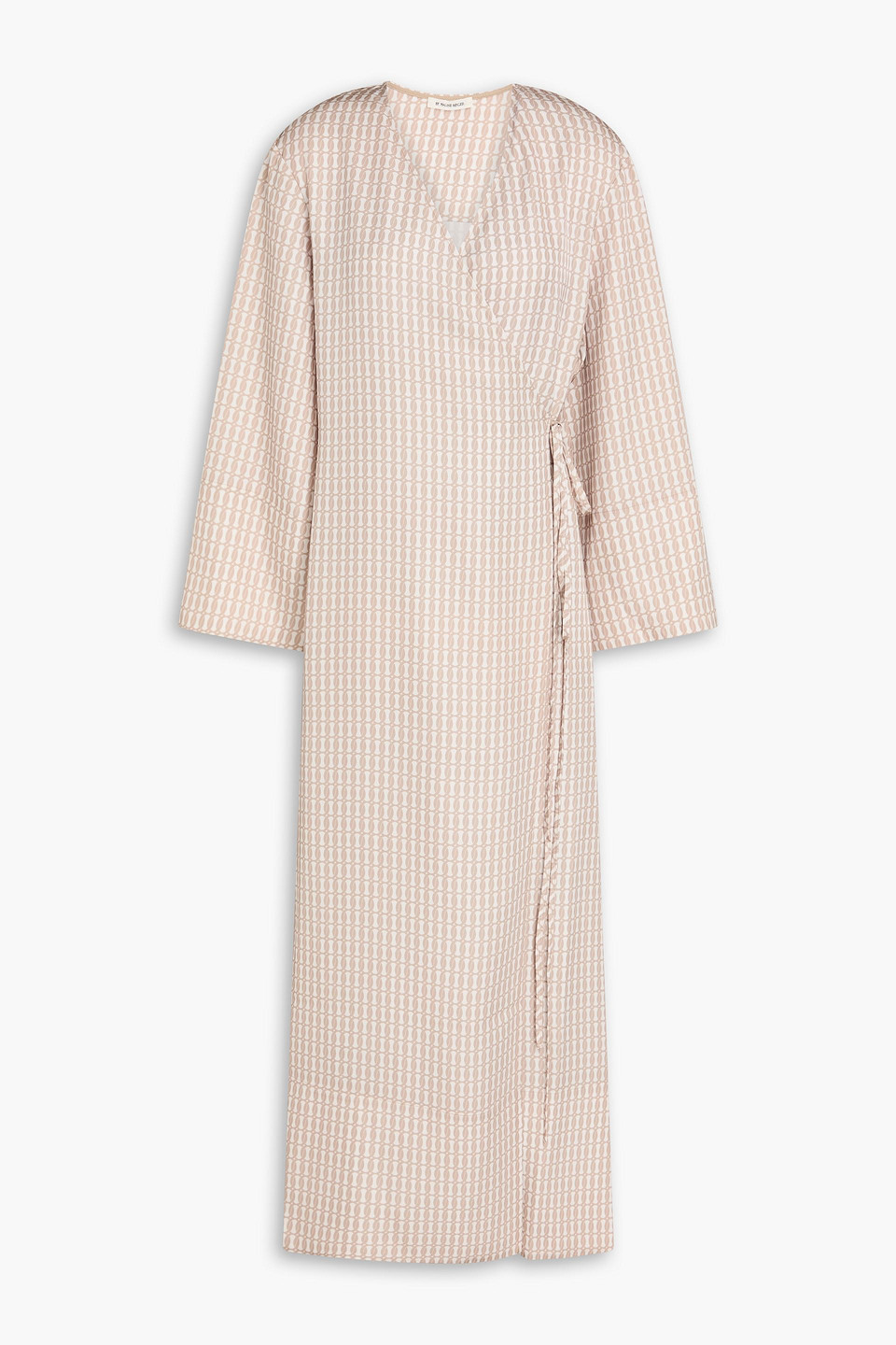 By Malene Birger Manissa Printed Twill Maxi Wrap Dress In Beige