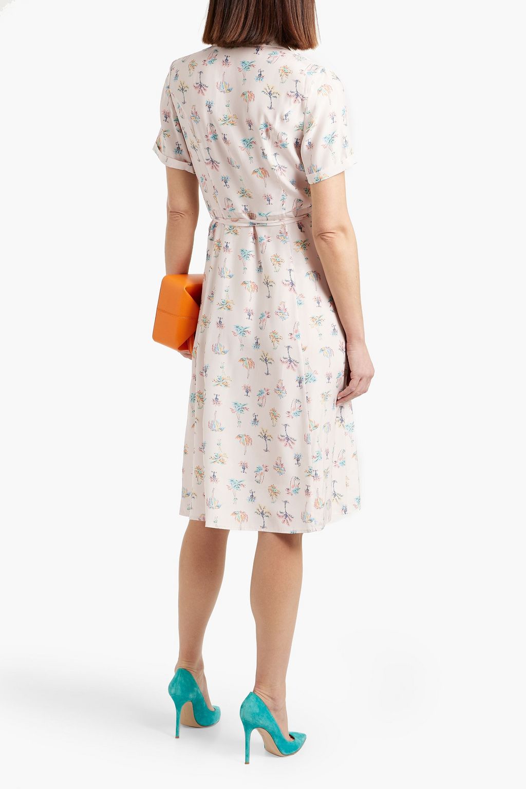 HVN Maria printed silk dress