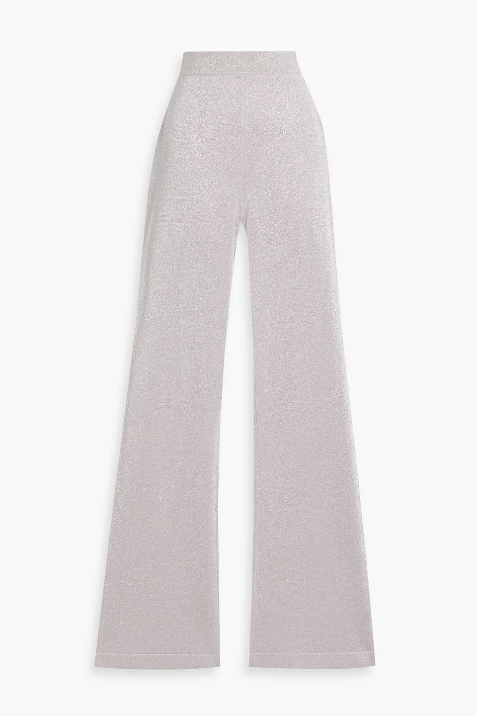 Missoni Metallic Knitted Bootcut Pants In Baby Pink