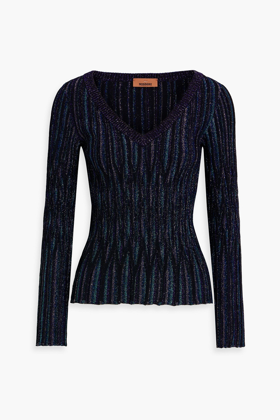 Missoni Metallic-threading Knitted Jumper In Purple