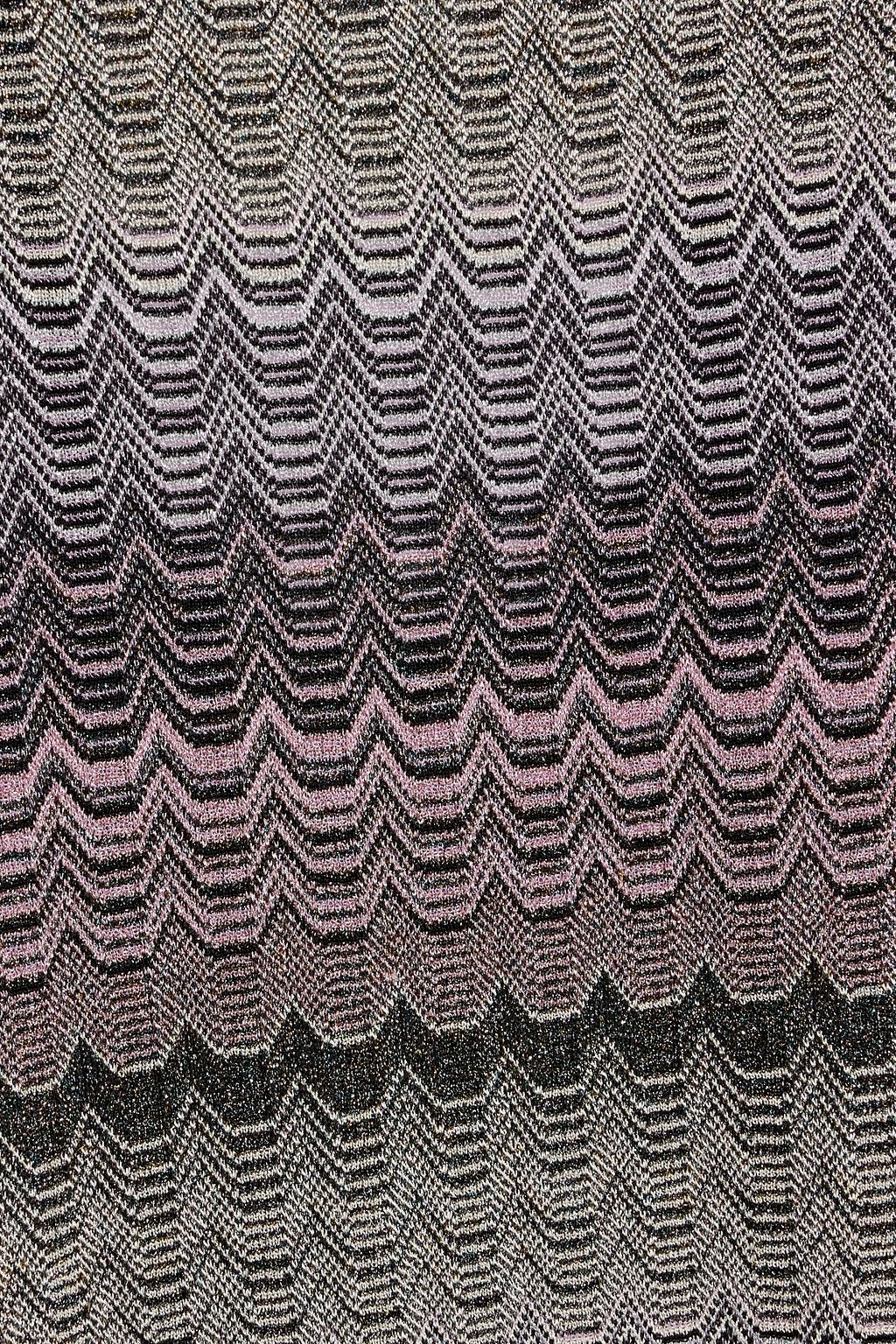 MISSONI かぎ針編みニット マキシワンピース カットアウト メタリック