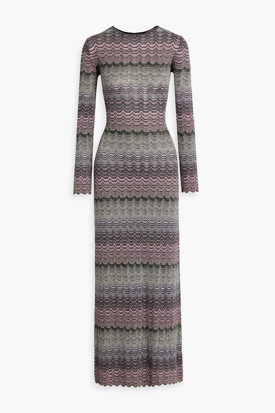 Missoni Cutout Metallic Crochet-knit Maxi Dress In Pink
