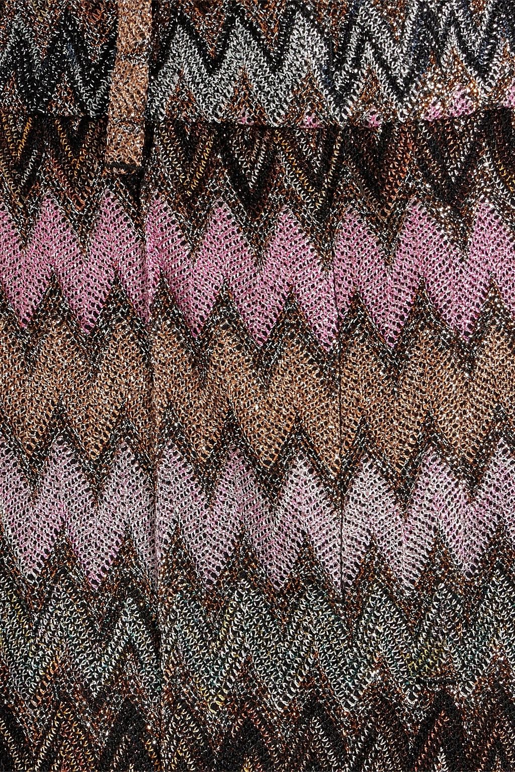 MISSONI Metallic crochet-knit flared pants
