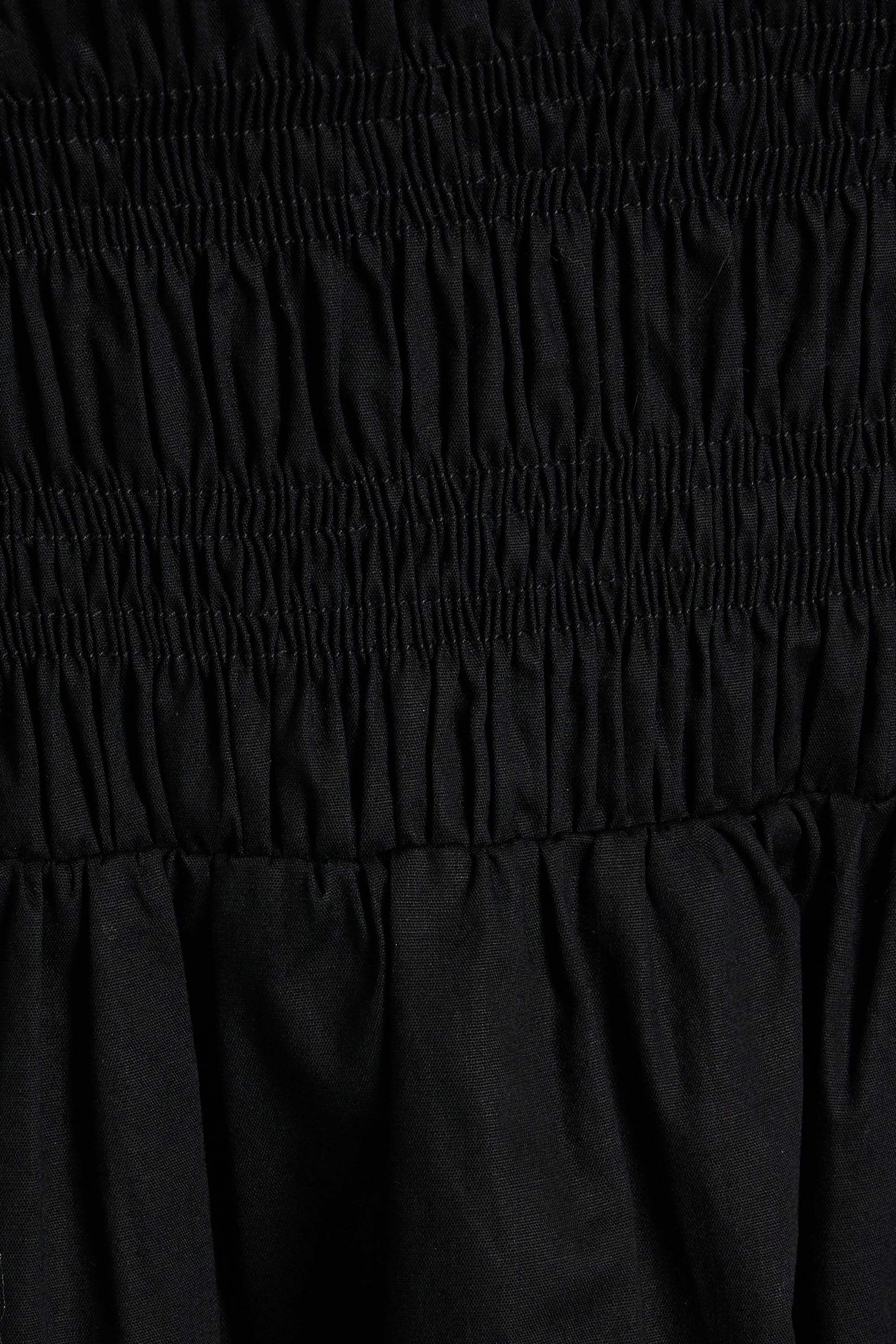 HVN Lucy shirred cotton-blend poplin midi dress thumbnail