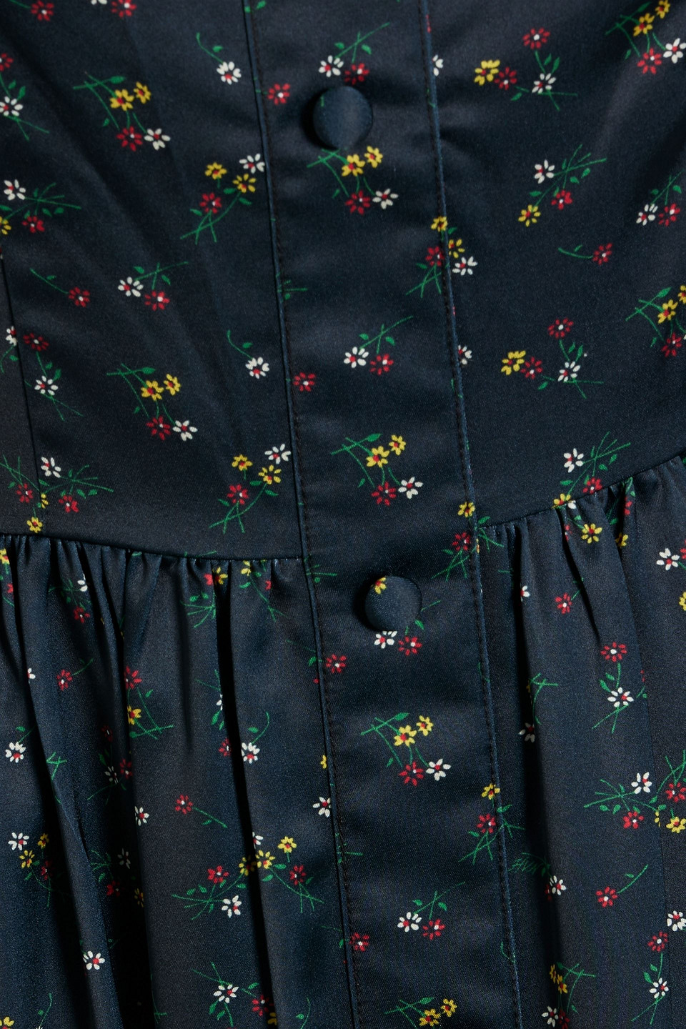 HVN LAURA FLORAL-PRINT SATIN MIDI DRESS
