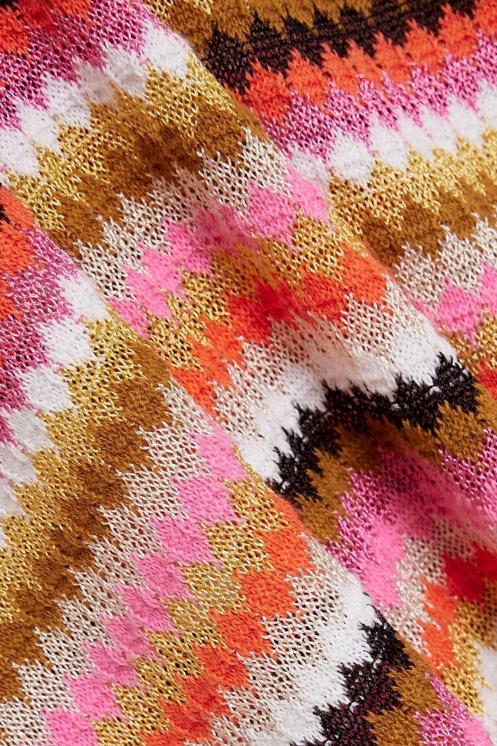 MISSONI Striped crochet-knit cotton-blend midi dress