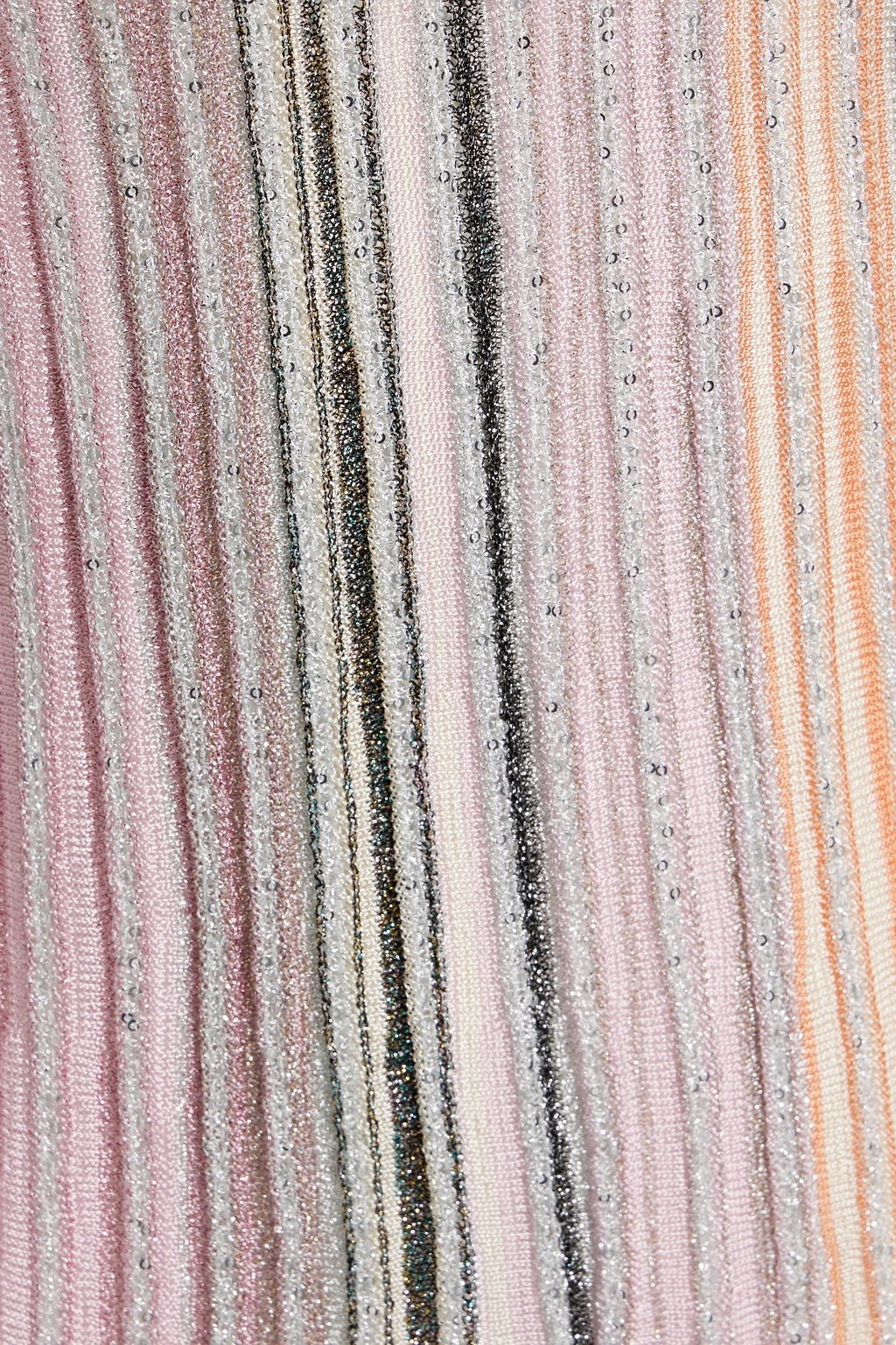 MISSONI Sequin-embellished striped ribbed-knit sweater
