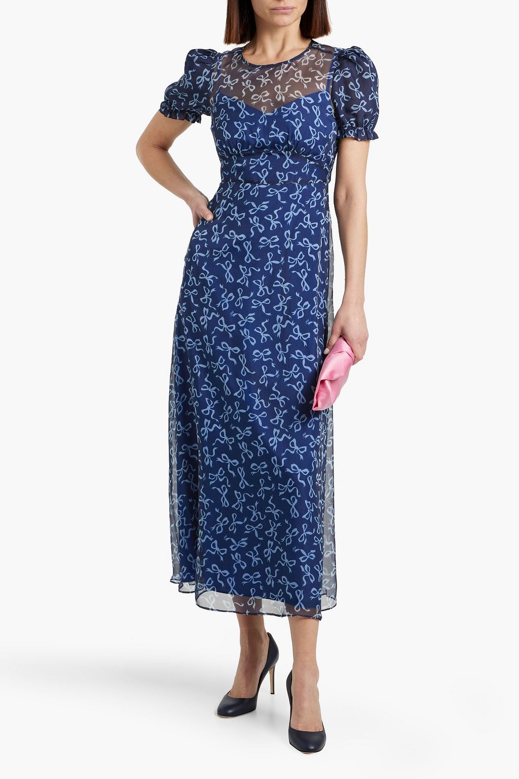 HVN Elizabeth printed silk-chiffon maxi dress