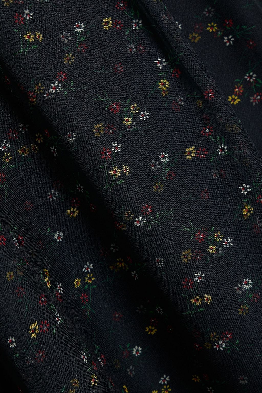 HVN Scarlett layered floral-print chiffon and satin midi dress