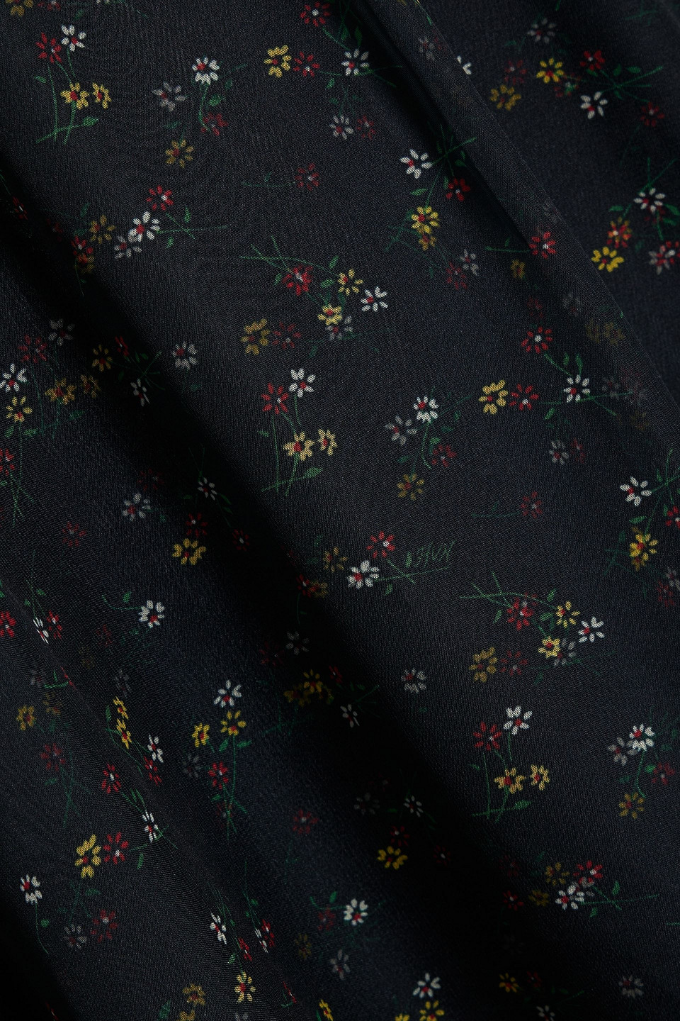 HVN SCARLETT LAYERED FLORAL-PRINT CHIFFON AND SATIN MIDI DRESS