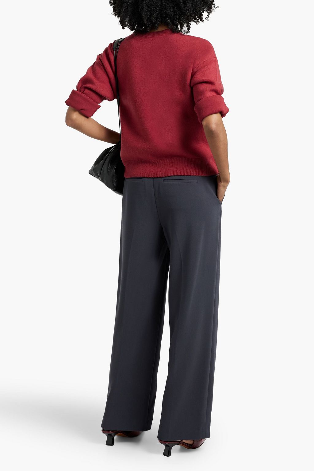 VINCE. Belted crepe wide-leg pants