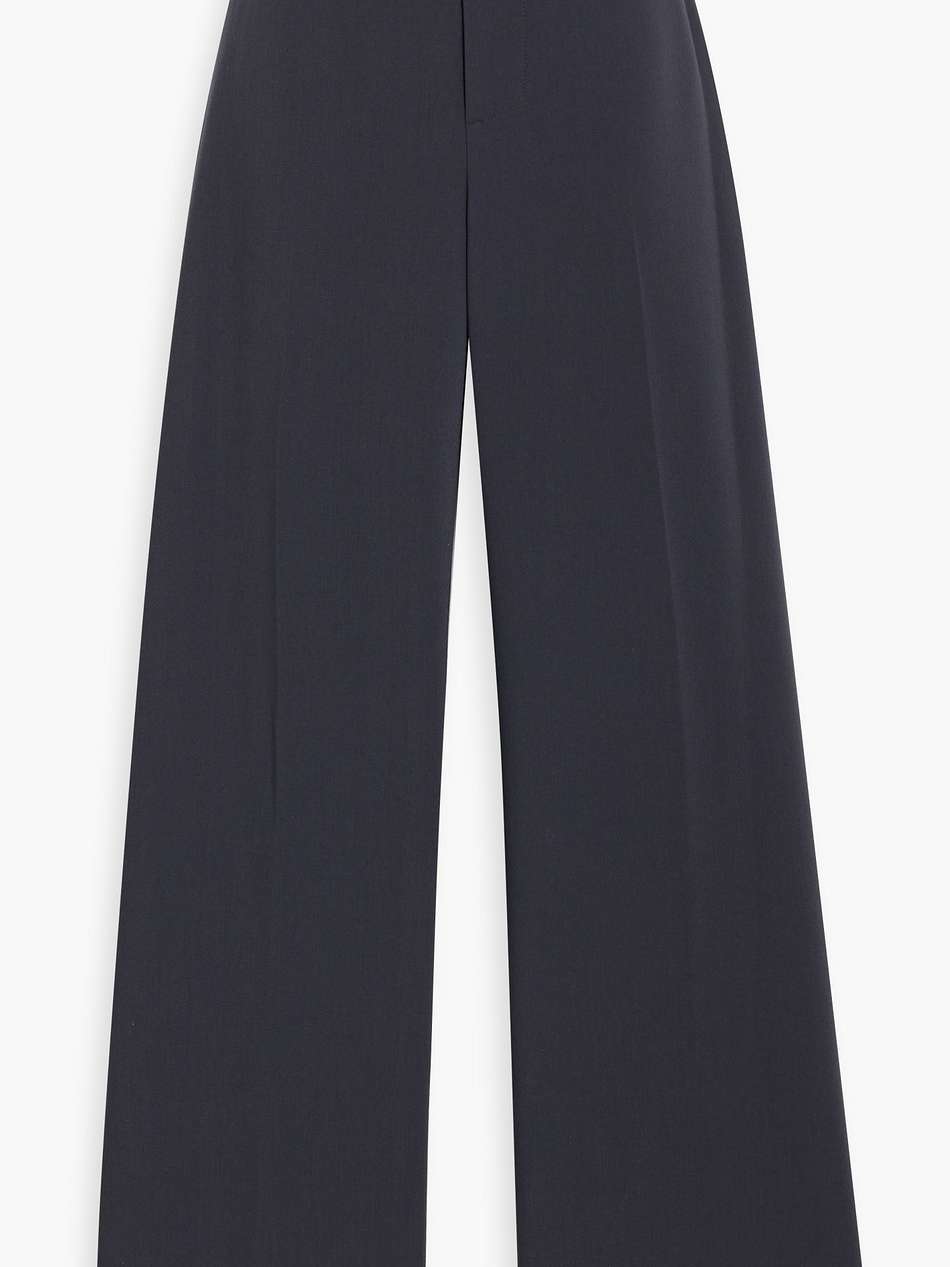 belted crepe wide-leg pants