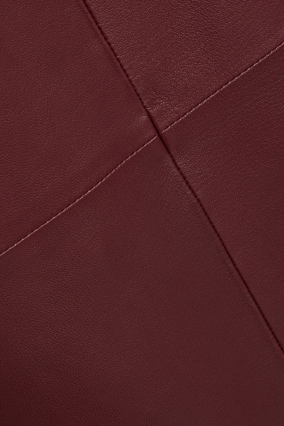 Vince Leather Midi Skirt In Burgundy
