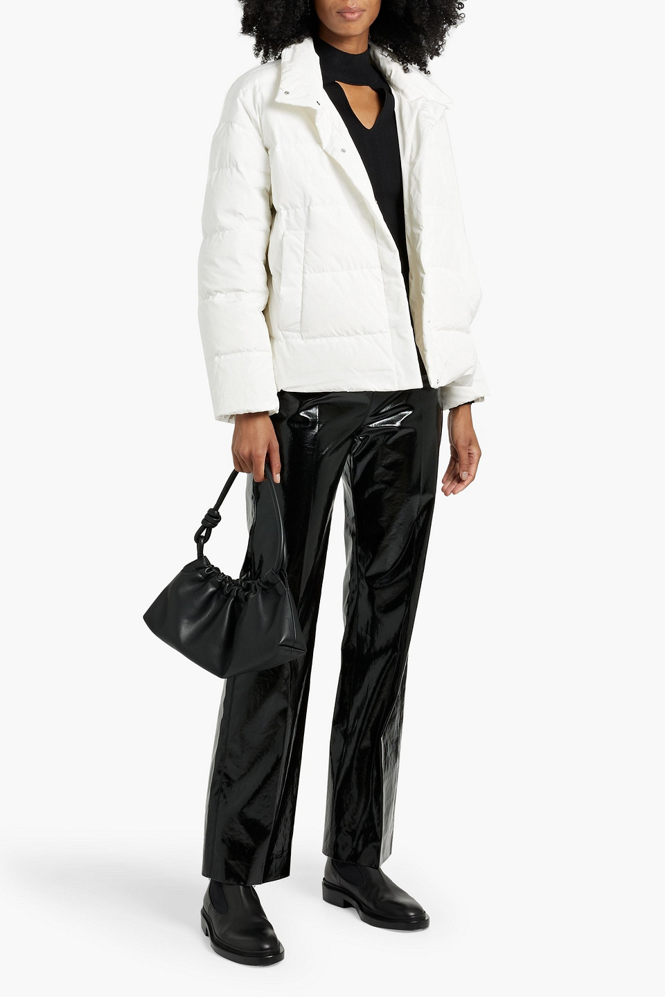 Max Mara Quilted Shell Jacket In White