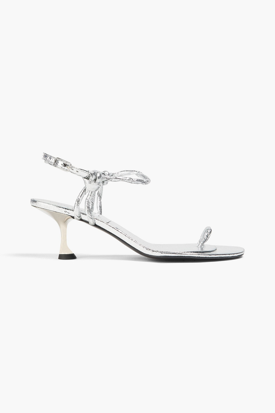 Proenza Schouler Metallic Crinkled Leather Sandals In Silver