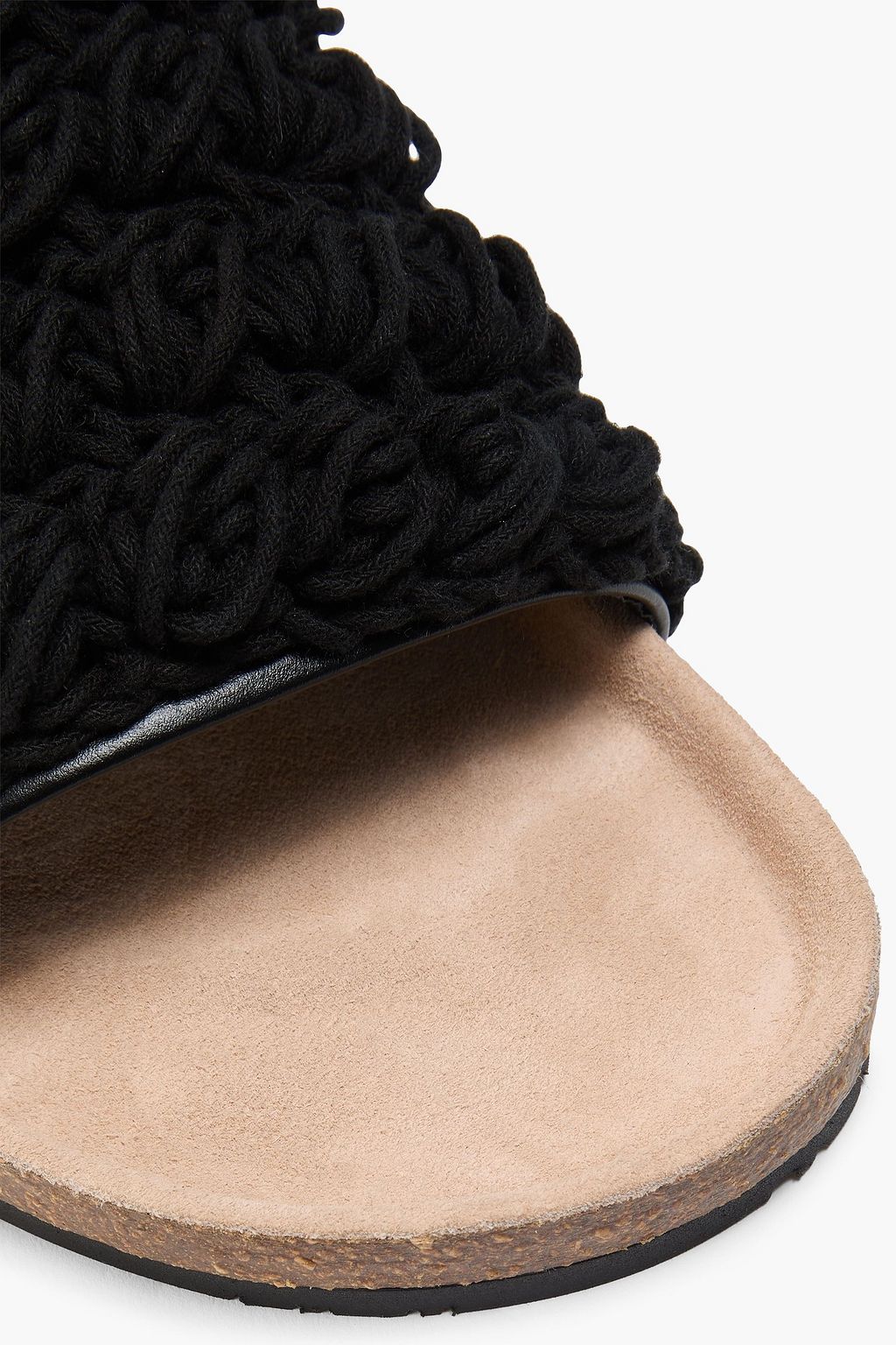 JW ANDERSON かぎ針編み&レザー スライドサンダル